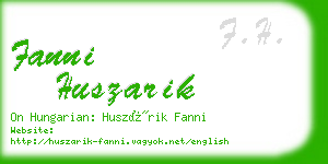 fanni huszarik business card